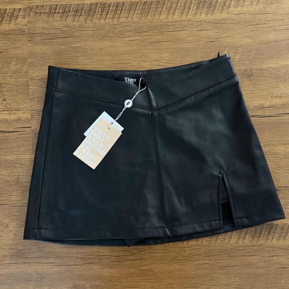 Black Satin Mini Skort